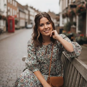 Vestido de Algodón Floral Hecho a Mano por Fabricante Indio, Vestido Midi con Estampado a Bloque, Vestido Largo Bohemio de Algodón con Volantes para Verano, Ropa de Noche - Product Image 4