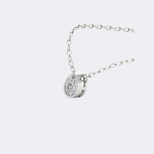 Collar Solitario para Mujer con Diamante Cultivado en Laboratorio de 0.50CTW, Corte Pera, Engastado en Bisel, Chapado en Oro de 14K, Certificado IGI, Estilo Vintage - Product Image 5