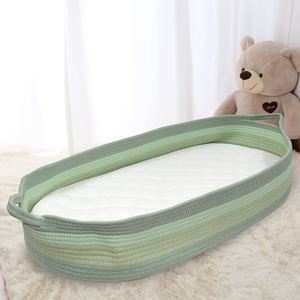2025 Newest Design Cotton Rope Diaper Caddy Baby Changing <strong>Basket</strong> Macrame <strong>Moses</strong> <strong>Basket</strong> - Product Image 4