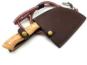 Couteau de boucher forgé de qualité supérieure en acier à haute teneur en carbone, 6-7,9 pouces, hachoir serbe de camping, ambidextre, compatible lave-vaisselle, olive - Product Image 6