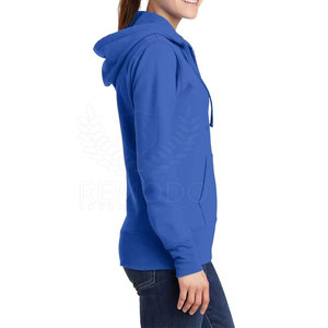 Sudadera con cremallera y capucha con cordón ajustable y bolsillo de canguro Sudaderas con cremallera Mujer - Product Image 2