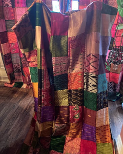 Mejor indio Vintage Boho Hippie algodón cortina decorativa hecha a mano seda Sari tela Patchwork ligero personalizable Color - Product Image 6