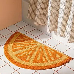 Tapis de bain ovale en coton capitonné élégant et contemporain, épaisseur moyenne, lavable, pour la décoration de la salle de bain à la maison ou à l'hôtel - Product Image 1