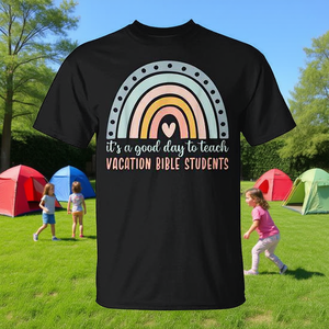 Camiseta Arcoíris para Estudiantes de la Biblia en Vacaciones, Ideal para Uso Promocional - Product Image 3