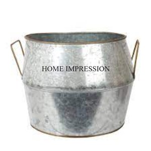 Proveedor al por mayor Maceta y maceta de flores galvanizadas de forma redonda Gran demanda Macetas decorativas de flores hechas a mano de gran tamaño - Product Image 4