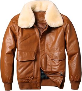 Veste en cuir véritable pour homme avec poches zippées, vêtement d'extérieur durable et chaud, veste en cuir de motard décontractée, veste en cuir, approvisionnement ODM - Product Image 4