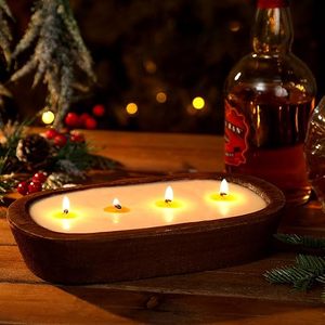 Support de bougie rustique en bois de paulownia sculpté à la main, décoration d'intérieur, centre de table de Noël, modèle WH=80 Ahad Handicrafts India - Product Image 2