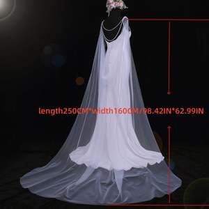 Bridella VG33-I Ivory Pearl & Mesh <b>Shawl</b> with Elegant Lace Decoration Soft Drape & Warm <b>Wrap</b> for <b>Weddings</b> Proms & Formal Events - Product Image 5