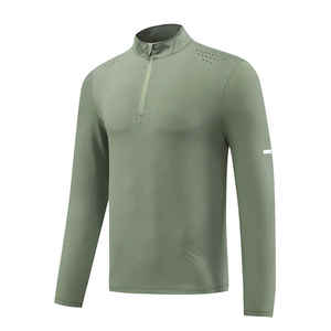 Camisas con estilo de media cremallera para hombre, venta al por mayor, OEM, ODM, proveedor, directo de fábrica, informal, cómodo, manga larga, traje de moda para hombre - Product Image 2