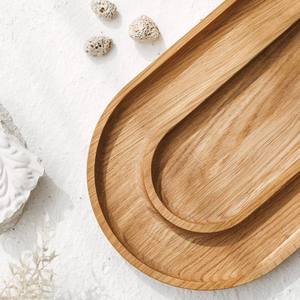 Plateau décoratif circulaire en bois moderne fait main forme ovale intérieure élégante comme pièce maîtresse circulaire intrigante pour les fêtes - Product Image 2