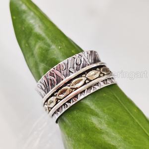 Anneau de méditation Infinity Spinner Band Bague de pouce pour femme en argent sterling 925 Fidget Bijoux faits à la main Fine Yoga Mens Spinner Ring - Product Image 3