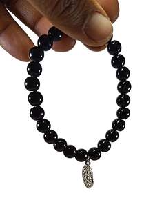 Femme Cristal Obsidienne noire & vie d'arbre Bracelet Rond Maker Stones Feng Shui Style Fashion Jewelry Energy-Giving Gift - Product Image 5