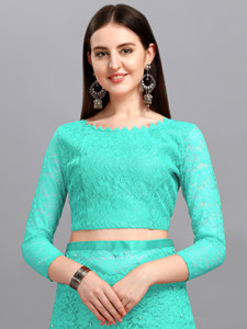 Bollywood ethnique Net Saree pour les femmes Self Design Designer Saree avec bordure en dentelle nuptiale Party Wear Saree avec chemisier - Product Image 3