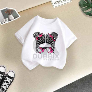 Camiseta de Algodón de Manga Corta para Niñas, Económica y a la Moda, Ropa Casual para Bebés y Niños Pequeños, Uso Diario, Logotipo Personalizado OEM - Product Image 6