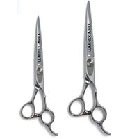 Ciseaux de barbier professionnels Juntetsu Mastersmith Cobalt courbés de 7 pouces, légers et tranchants, en acier inoxydable japonais 440C