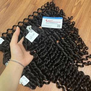 Extensions de cheveux humains bouclés vietnamiens en gros, cheveux vierges Remy, cuticules alignées, mèches bouclées, fournisseur - Product Image 3