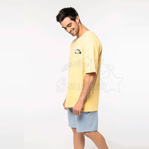 Camiseta extragrande de algodón para hombre, ropa de calle holgada de estilo holgado, camiseta informal mezclada de algodón, Camiseta extragrande para hombre - Product Image 4