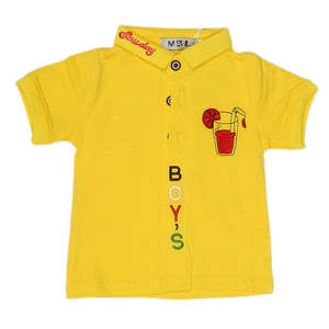 Camiseta Polo de Manga Corta para Niños - Amarillo - Product Image 1
