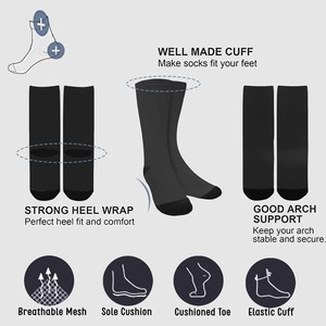 Calcetines de Hombre Hechos a Medida - Otoño/Invierno, Estilo Casual de Negocios, Mezcla de Algodón, Secado Rápido, Delgados, Color Sólido, Transpirables, 10 Pares - Product Image 6