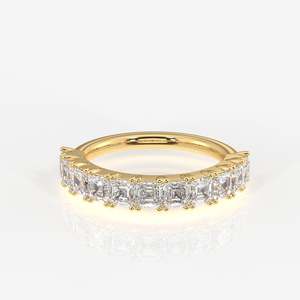 14K Gold Wedding Band Asscher Cut Moissanite Diamond <b>Ring</b> - Product Image 1
