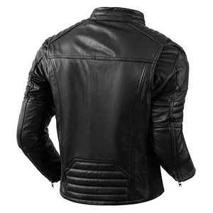 Nuevo abrigo de cuero Vintage informal para motocicleta, traje de otoño para hombre, chaqueta de cuero de vaca de capa superior con diseño de bolsillo para motorista a la moda - Product Image 2