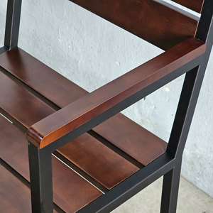 Modern <b>Dining</b> <b>Chair</b> with Rubber Wood Armrests & Iron Frame for Home <b>Dining</b> (GCF123) - Product Image 4