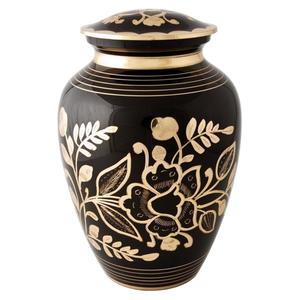 Urnas de cremación para adultos de latón de alta calidad con Peltre grabado y urnas funerarias de metal con acabado de color azul - Product Image 6