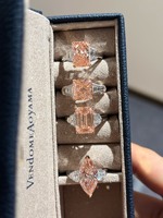Bague de fiançailles en diamant rose de laboratoire taille princesse avec pierres latérales, or 18 carats, certifiée IGI, bijoux de luxe pour mariage et soirée