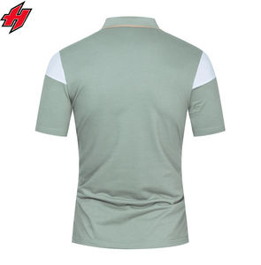 Logotipo personalizado Impresión digital Golf de los hombres para Polo Nuevo diseño de manga corta a rayas Casual Poliéster Spandex Patrón sólido - Product Image 4