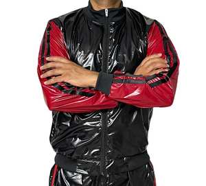 Trending Fashion Glossy Chándal para hombres Venta al por mayor Slim Fit Men's Two Piece Zipper Colored & Sweatpants Street Wear Chándal - Product Image 1