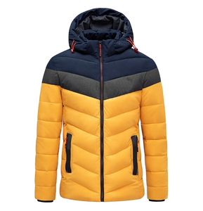 Wholesale 100% Polyester <b>Winter</b> Cotton Puffer <b>Jacket</b> Latest Design Outdoor Hooded Two Tone <b>Waterproof</b> Puffer <b>Jacket</b> for Men - Product Image 1