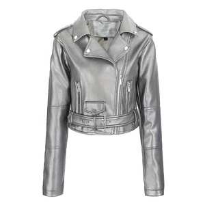 2026 Autumn Winter Versatile Solid Color Women Motorcycle Style <b>Leather</b> <b>Jacket</b> Fashion Lapel Zipper Female <b>Long</b> Sleeved <b>Jackets</b> - Product Image 1