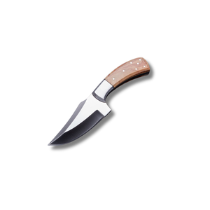Couteau de chasse de survie en plein air personnalisable en acier damas à haute teneur en carbone fait à la main manche en bois OEM avec gaine en cuir - Product Image 5