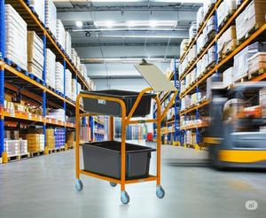 Nouveau chariot de préparation de commandes à mailles d'acier à 4 roues de la meilleure marque pour l'équipement de manutention d'entrepôt et de supermarché - Product Image 1