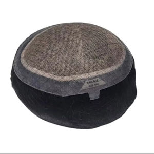 Miraje Model Taz BD Indian Remy Human <b>Hair</b> Toupee Wig with 100% Density Natural Loose Deep Wave & <b>Body</b> Wave Lace PU Base - Product Image 3