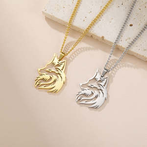 Colgante de Moissanita con Cabeza de Zorro, Plata de Ley 925, Chapado en Oro de 14K, Joyería Minimalista para Amantes de los Zorros, Mujeres y Hombres - Product Image 2