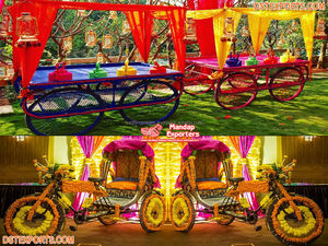 <b>Mehndi</b> Event Colorful Canopy Style Rehdi Stall Exclusive Wooden Wedding Food Stalls Wooden Made Rehri for Grand Wedding <b>Decor</b> - Product Image 5