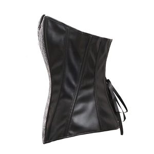 Latest Design Double Steel Boned Breathable <b>Tummy</b> <b>Control</b> Waist Training Canvas & Genuine Leather Long Bust Shaper Women <b>Corset</b> - Product Image 3