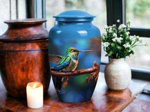 Urnes colibri bleu pour cendres adultes urnes funéraires pour papa grande urne pour homme femme urne funéraire pour cendres hommes femmes taille personnalisée - Product Image 2