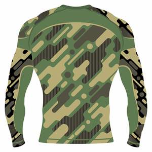 เสื้อรัดกล้ามเนื้อแขนยาวพิมพ์โลโก้เองสำหรับผู้ชาย เหมาะสำหรับ MMA BJJ เล่นเซิร์ฟ ป้องกันรังสียูวี ออกกำลังกายในยิม - Product Image 2