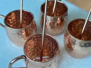 Taza de cobre ecológica, botella, taza de latón martillado Vintage, jarra/taza de café de cerveza de mula de Moscú - Product Image 4