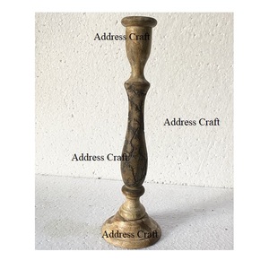 Venta al por mayor decoración del hogar Vintage madera y ratán portavelas decoración de Navidad portavelas Material ecológico portavelas de madera - Product Image 4