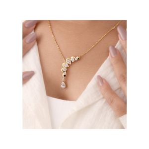 Collier élégant en diamant taille poire pour femmes avec finition haut de gamme pour les tenues de mariée et les événements du soir - Product Image 6