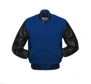 Premium Quality Eco-Friendly Windproof Long Sleeves Button Closure Customised Wool Sleeves and Body <b>Smart</b> Casual Varsity <b>Jacket</b> - Product Image 2