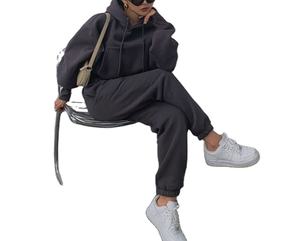 Conjunto Deportivo de Sudadera y Pantalones para Mujer, Talla XL, con Logotipo Personalizado, ODM, 2 Piezas, Sudadera con Cierre y Capucha, Pantalones Deportivos con Cintura Elástica, Invierno, 100% - Product Image 3