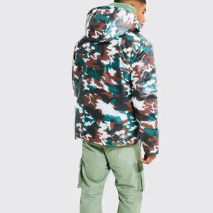 Veste matelassée légère pour homme avec capuche, style zippé, design par sublimation, chaude et isolée pour l'hiver - Product Image 2