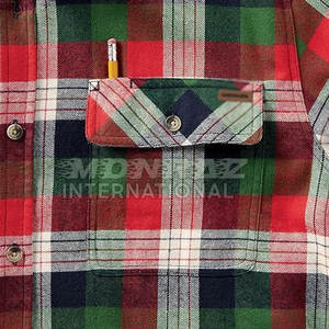 Camisa de franela a cuadros de algodón 100% personalizada para hombre, ajuste clásico y talla grande gruesa, precio de fábrica - Product Image 3