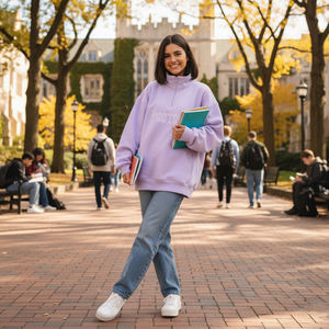 Sudadera de Punto con Cremallera y Estampado Tie-Dye Personalizada para Mujer, Estilo Griego Universitario, para Invierno - Colores y Tallas Personalizadas - Product Image 2