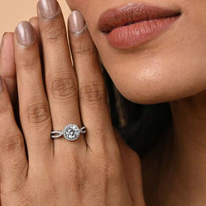 Anillos de Plata de Ley 925 de Primera Calidad para Mujer con Diamantes, Bisel y Engaste Chapados en Rodio - Product Image 4