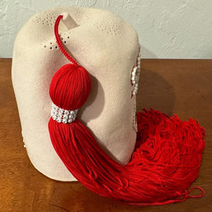 Chapeau Fez vintage, doux, blanc, avec pompon rouge brodé, chapeau maçonnique, haute qualité, personnalisé, meilleure vente, vente chaude, Fez - Product Image 5